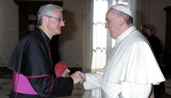 El Copríncep episcopal, Joan Enric Vives, amb el papa Francesc. El Copríncep episcopal, Joan Enric Vives, amb el papa Francesc.