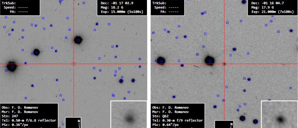 Una de les primeres imatges del cometa C/2023 A3 obtingudes el 24/02/2023 amb els telescopis remots del iTelescope.Net