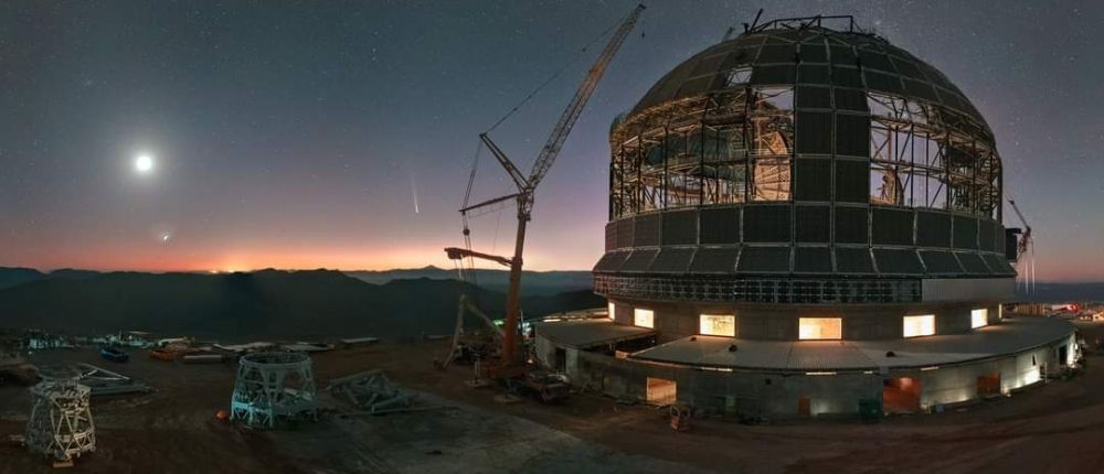 C/2023 A3 observat el 28 de setembre per una de les webcams del lloc de construcció del ELT a Cerro Armazones (Xile) - Crèdit: ESO