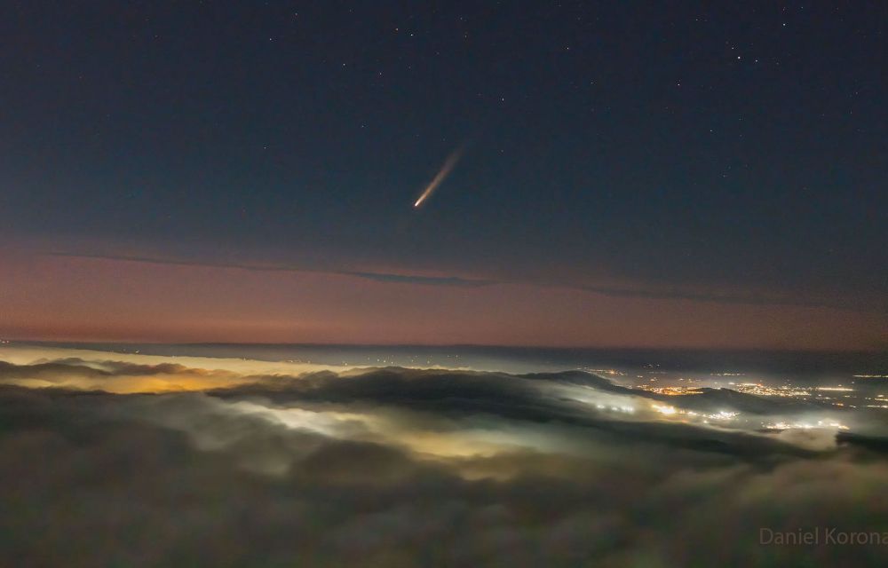 El Tsuchinshan ATLAS per un dron volant sobre Zacatecas (Mèxic) el 30 de setembre - Crèdit: Daniel Korona