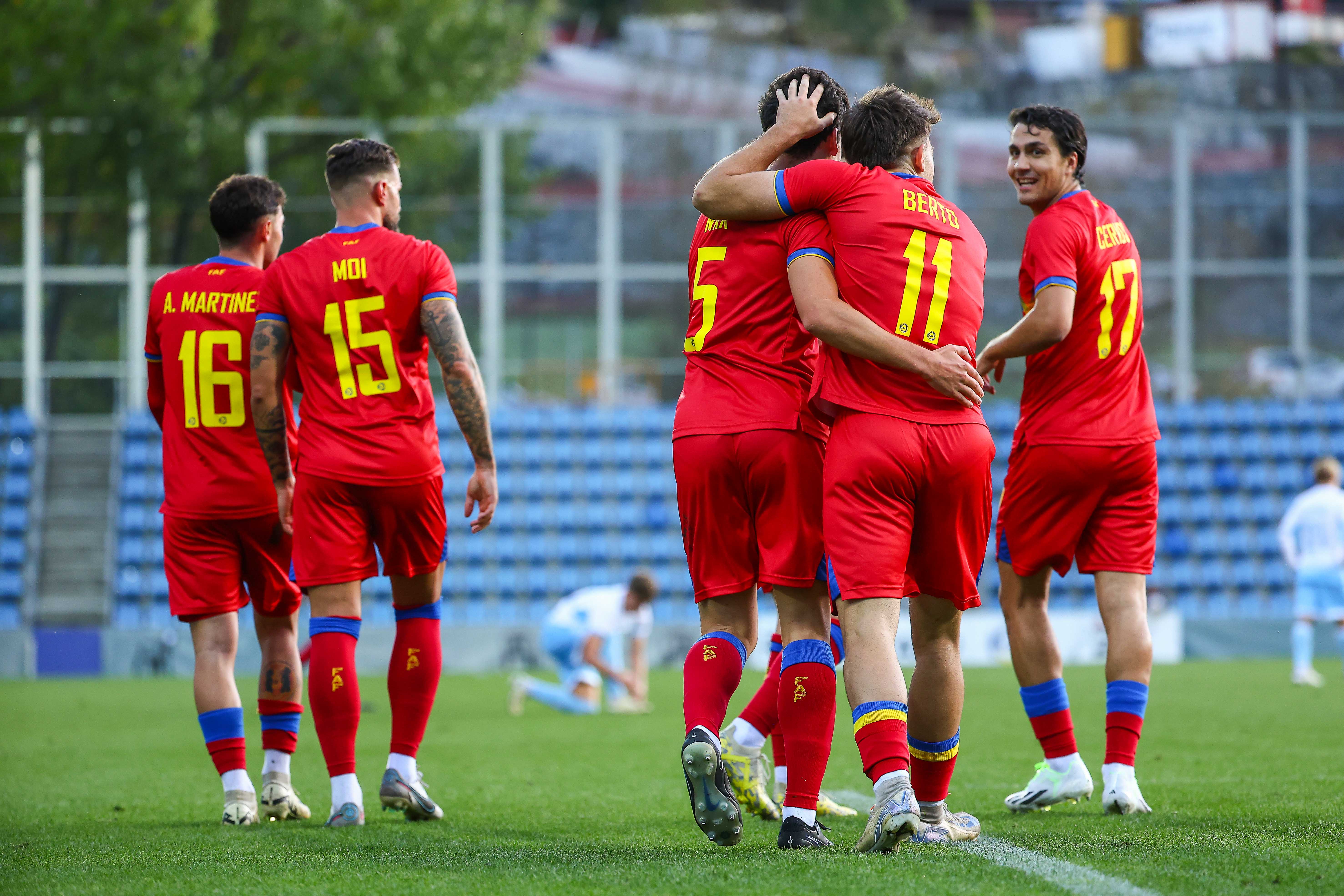 El davanter de l'FC Andorra, Berto Rosas, ha marcat el primer gol del partit.