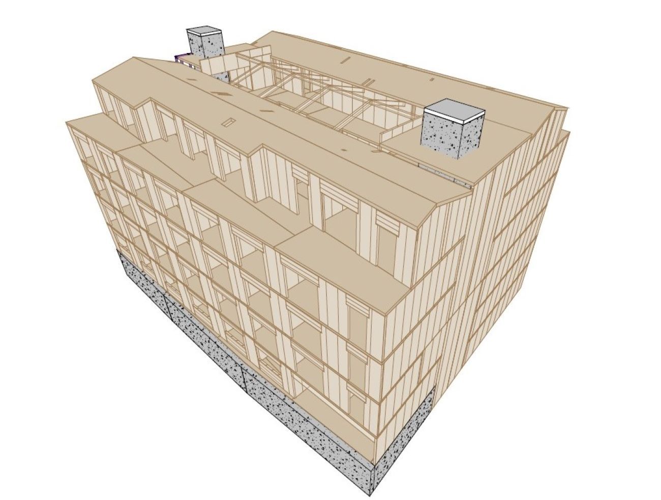 L'estructura serà de fusta.