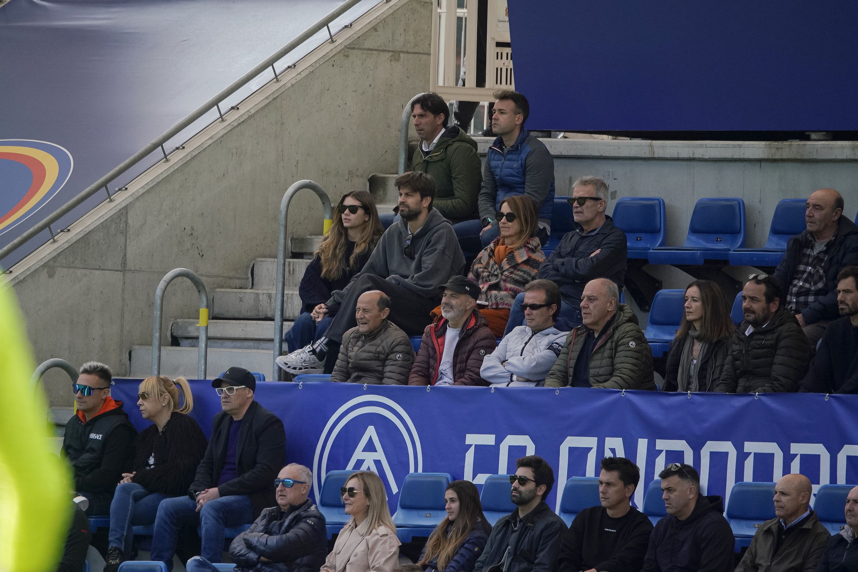 El màxim accionista de l'FC Andorra, Gerard Piqué, no s'ha volgut perdre el duel. 