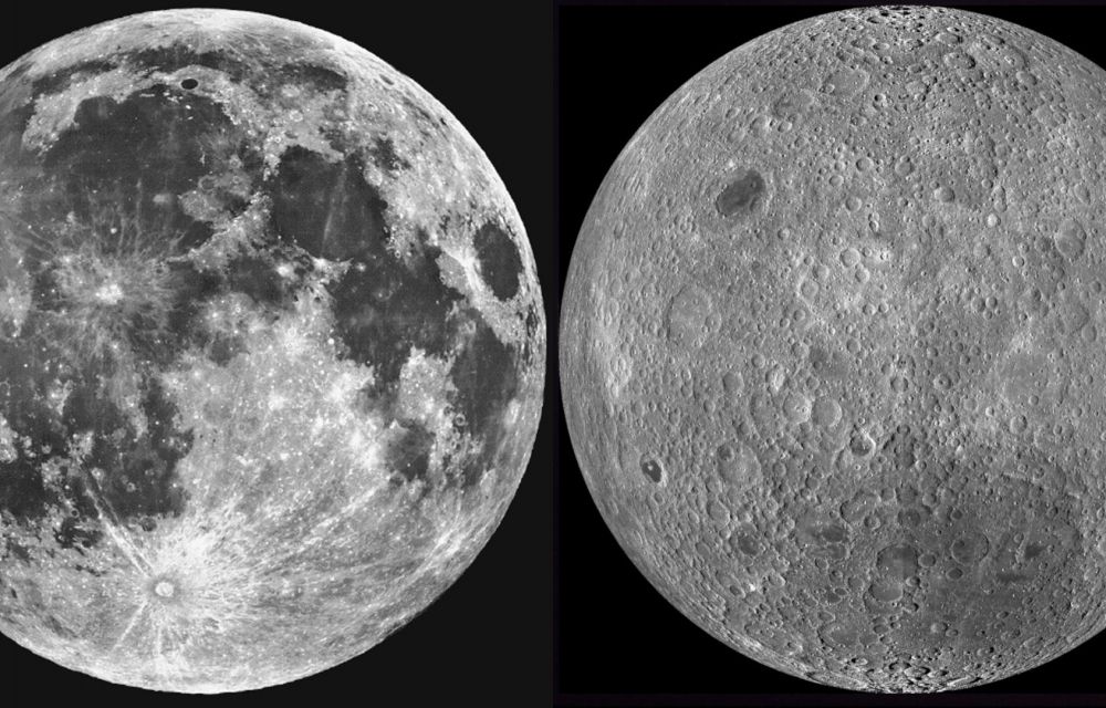 La cara visible i la cara oculta de la Lluna - Crèdit: Lick Observatory- NASA/GSFC/Arizona State University