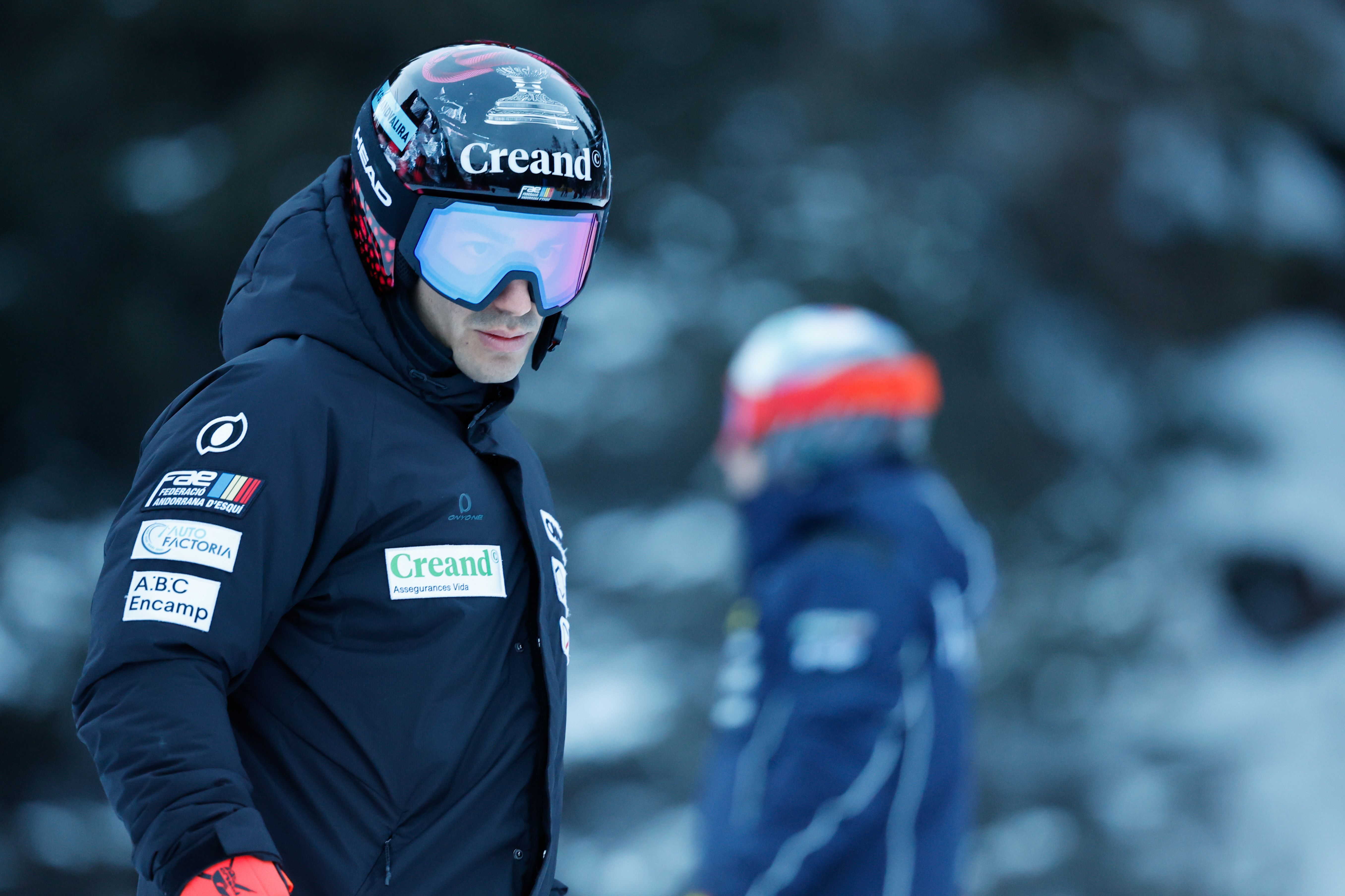 Joan Verdú, durant el reconeixement de la pista de la Gran Risa. 