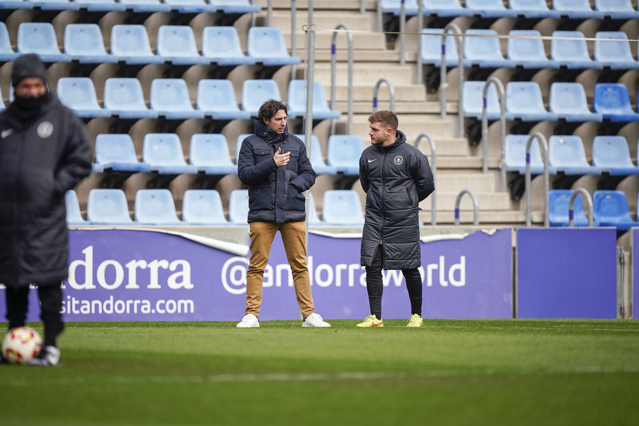 Ferran Costa, amb Jaume Nogués en un dels entrenament recents.