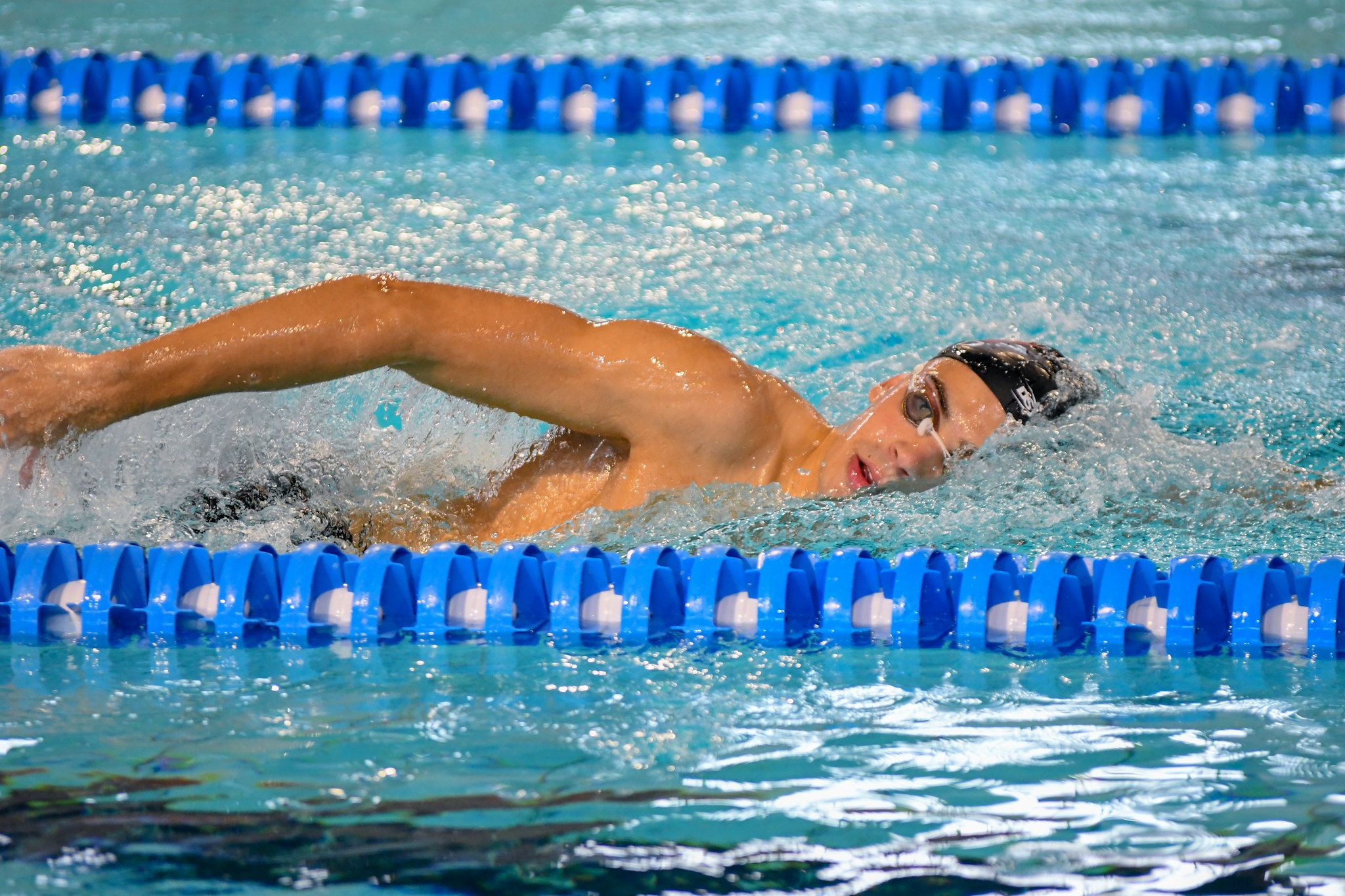 Teixeira, en acció en una prova de crol. Teixeira, en acció en una prova de crol.