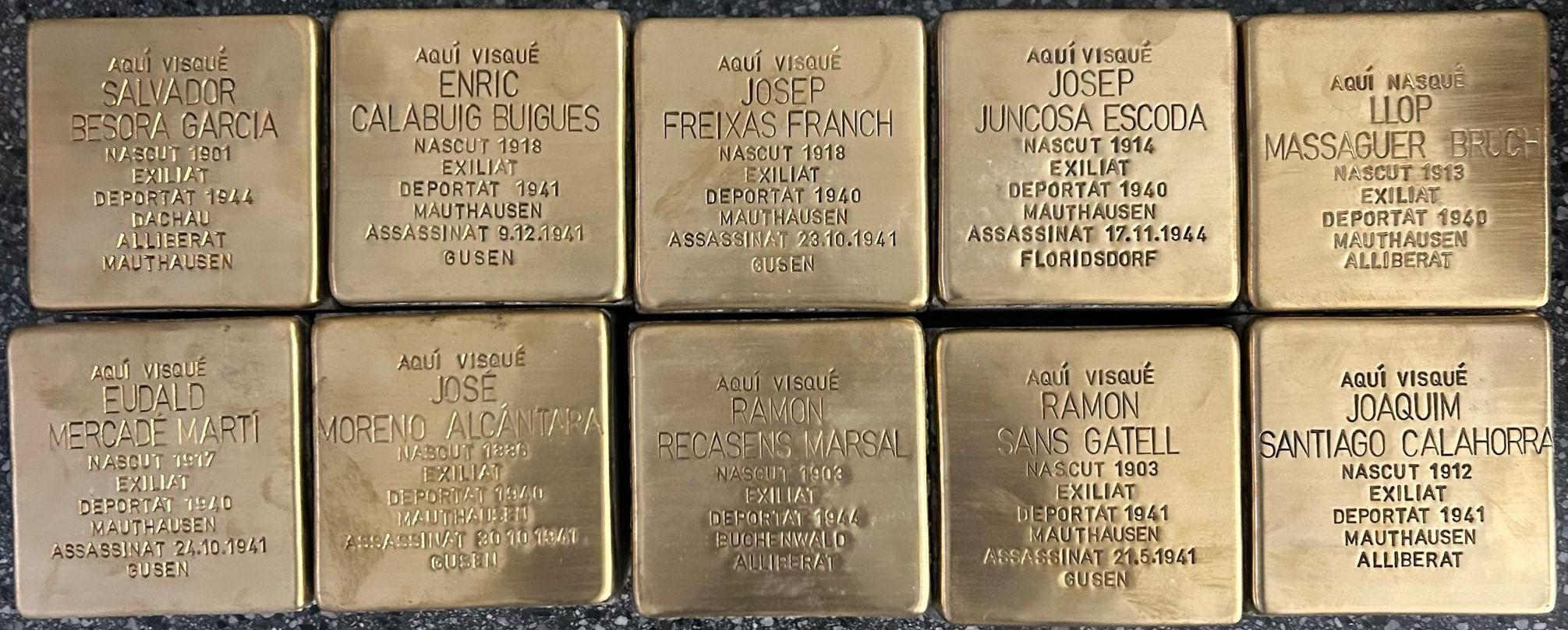 Algunes llambordes d'avantpassats catalans que van patir el nazisme a les seves pells. Algunes llambordes d'avantpassats catalans que van patir el nazisme a les seves pells.