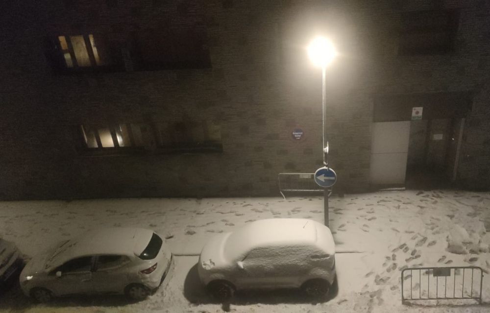 Nevada aquest vespre al Pas. Nevada aquest vespre al Pas.