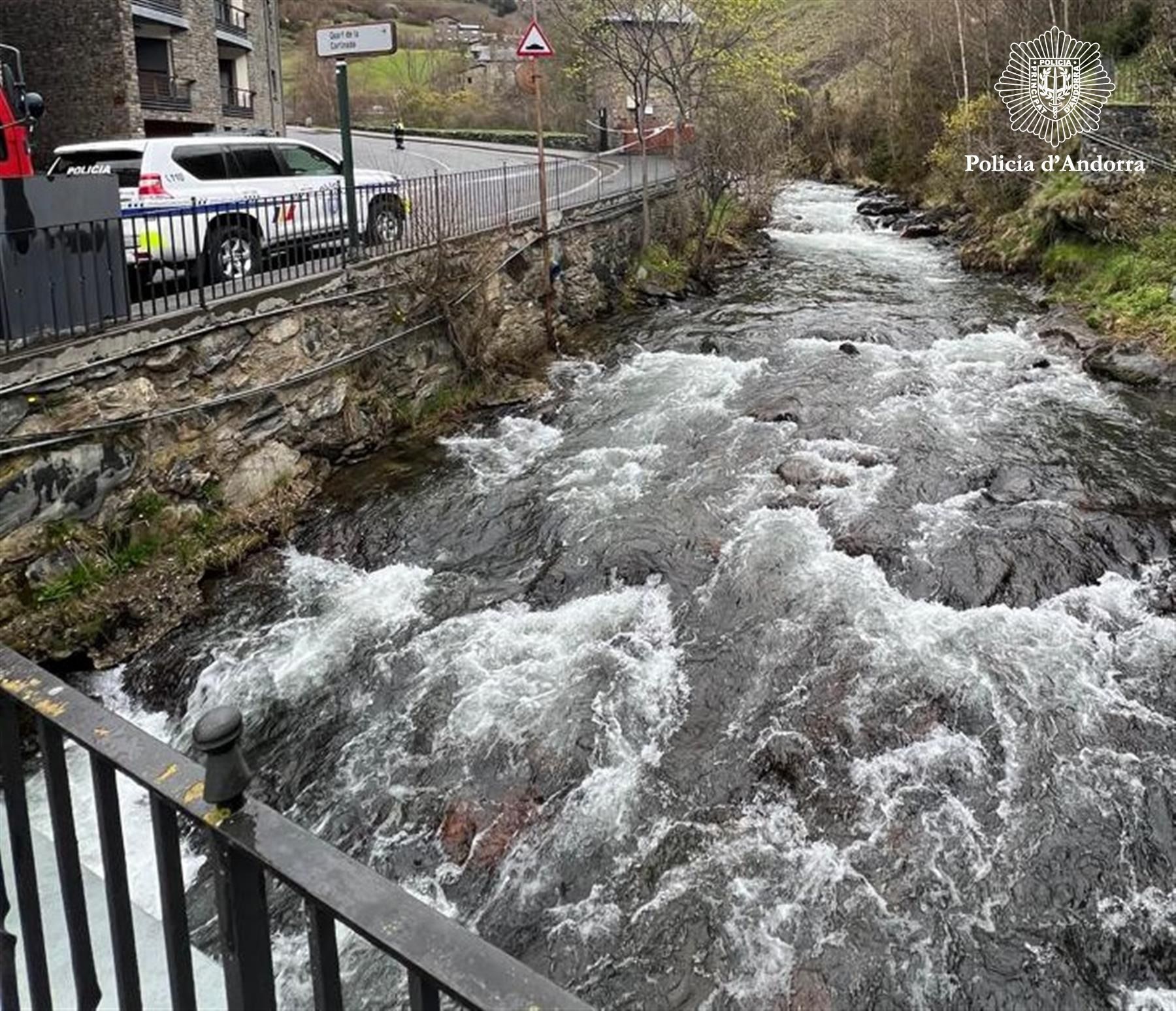 Punt del Valira del Nord on s’ha trobat el cos. Punt del Valira del Nord on s’ha trobat el cos.