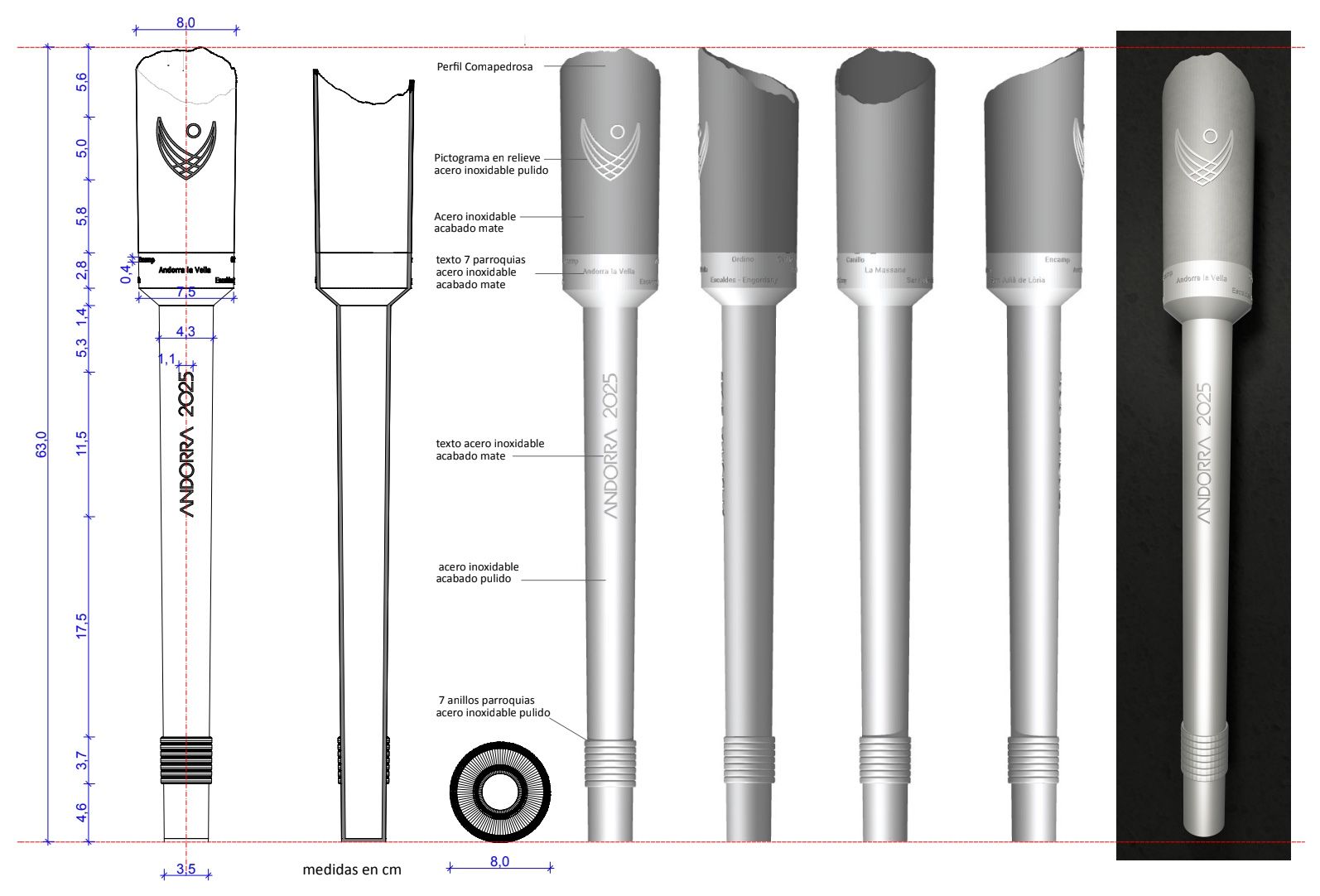 Així ha estat el disseny de la torxa, elaborat per l'agència Aymara Comunicació. Així ha estat el disseny de la torxa, elaborat per l'agència Aymara Comunicació.