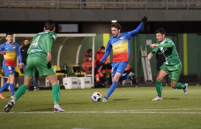 Rai Marchán, amb l'Andorra en un partit de Primera RFEF contra el Cornellà.